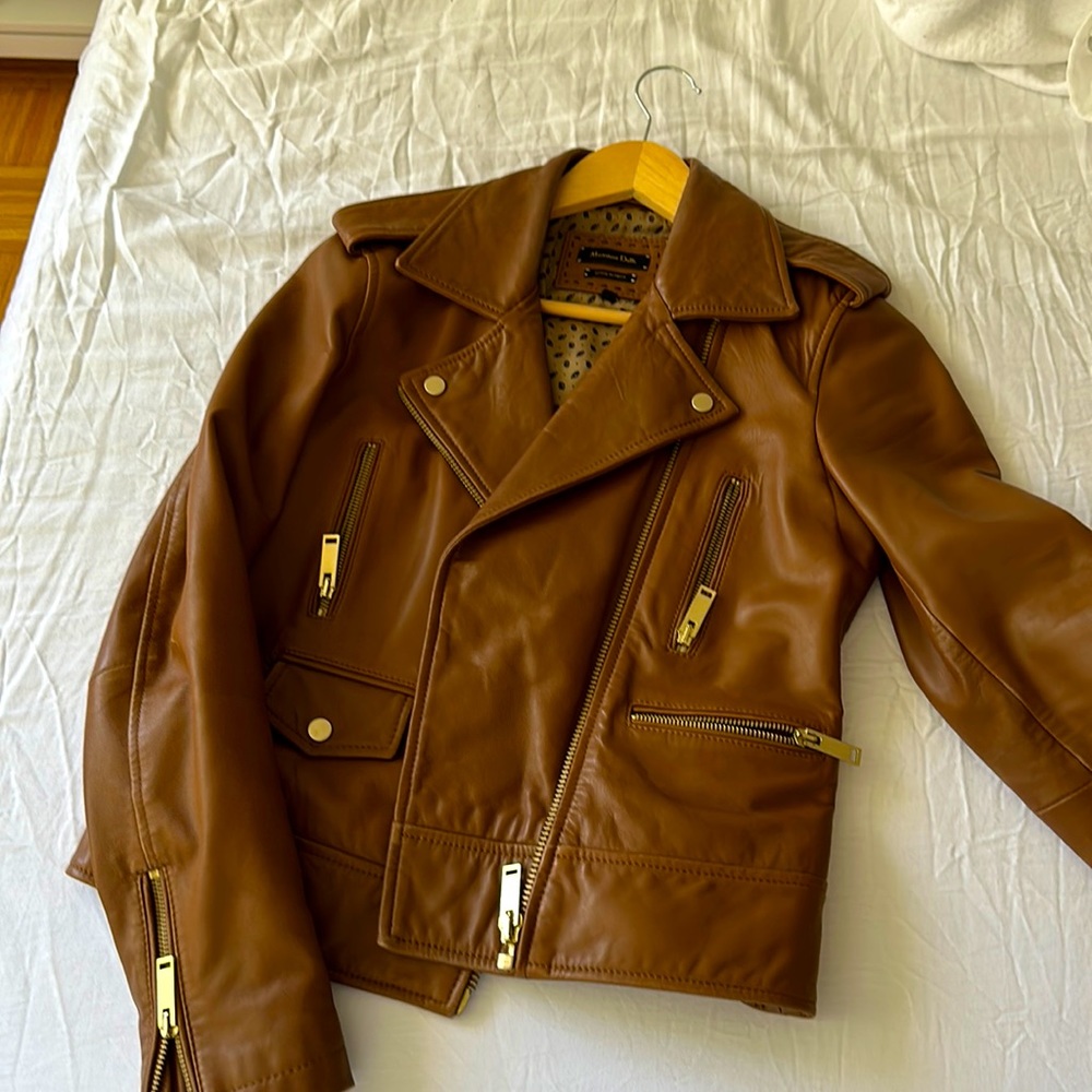 Leather jacket massimo dutti